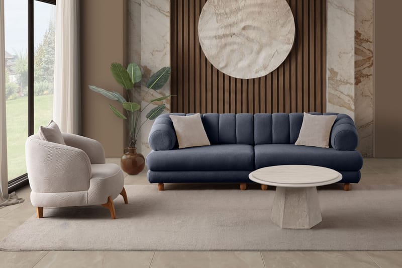 3-personers sofa Atelier Del Sofa Gloria (240 x 80 x 95 cm) Marineblå - Marineblå - Møbler - Sofaer - 3 personers sofa