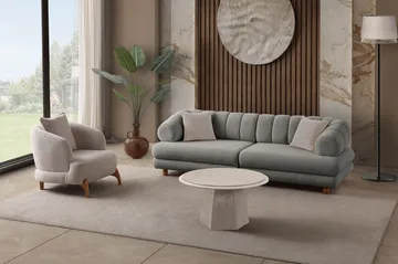 3-personers sofa Atelier Del Sofa Gloria (240 x 80 x 95 cm) Grå - Grå - Møbler - Sofaer - 3 personers sofa