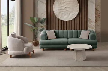 3-personers sofa Atelier Del Sofa Gloria (240 x 80 x 95 cm) Grøn - Grøn - Møbler - Sofaer - 3 personers sofa