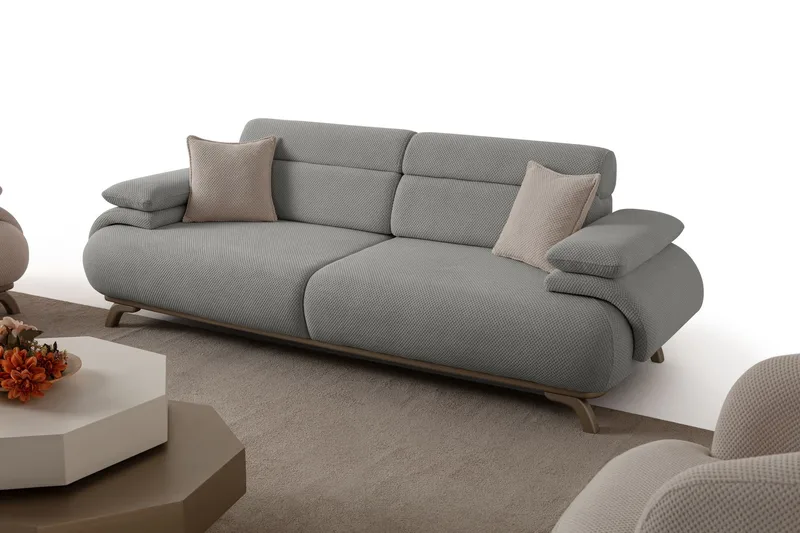 3-personers sofa Atelier Del Sofa Bonjo Silver (246 x 81 x 97 cm) Grå, Grå