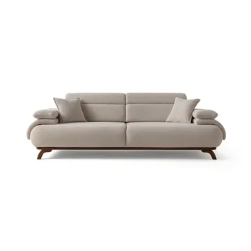 3-personers sofa Atelier Del Sofa Bonjo Valnød (246 x 81 x 97 cm) Beige - Beige - Møbler - Sofaer - 3 personers sofa