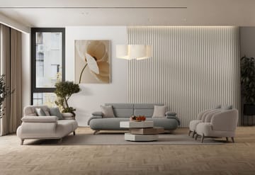 3-personers sofa Atelier Del Sofa Bonjo Silver (246 x 81 x 97 cm) Grå - Grå - Møbler - Sofaer - 3 personers sofa