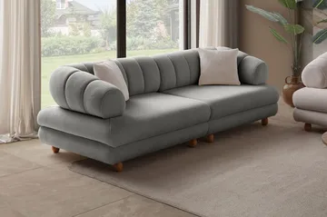 3-personers sofa Atelier Del Sofa Gloria (240 x 80 x 95 cm) Grå - Grå - Møbler - Sofaer - 3 personers sofa