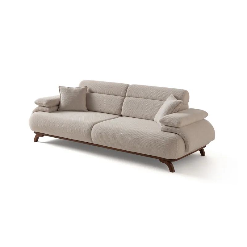 3-personers sofa Atelier Del Sofa Bonjo Valnød (246 x 81 x 97 cm) Beige, Beige