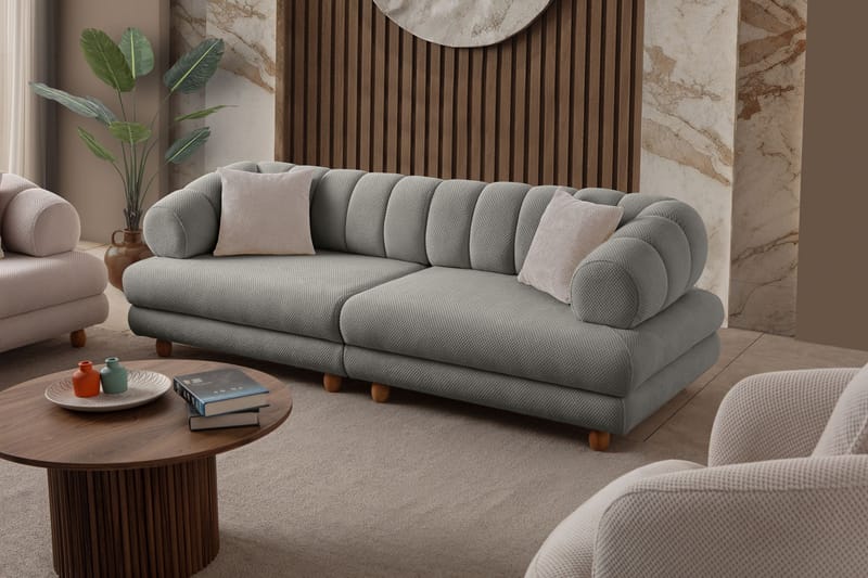 3-personers sofa Atelier Del Sofa Gloria (240 x 80 x 95 cm) Grå - Grå - Møbler - Sofaer - 3 personers sofa