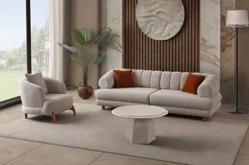 3-personers sofa Atelier Del Sofa Gloria (240 x 80 x 95 cm) Beige - Beige - Møbler - Sofaer - 3 personers sofa