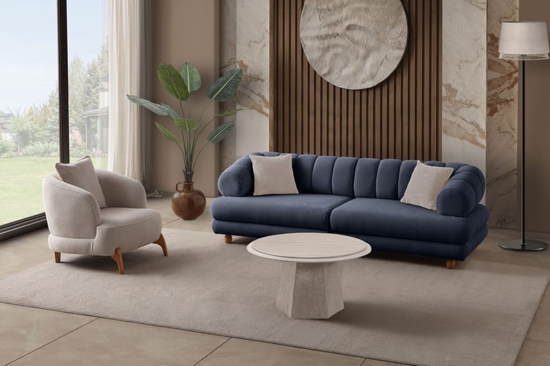 3-personers sofa Atelier Del Sofa Gloria (240 x 80 x 95 cm) Marineblå - Marineblå - Møbler - Sofaer - 3 personers sofa