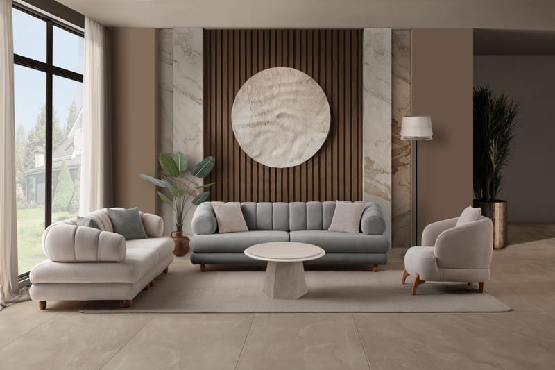 3-personers sofa Atelier Del Sofa Gloria (240 x 80 x 95 cm) Grå - Grå - Møbler - Sofaer - 3 personers sofa