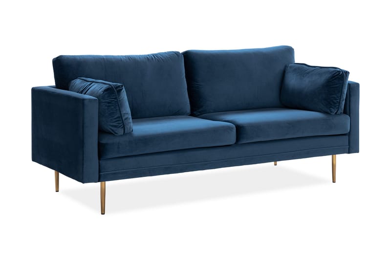Almindelig sofa uden divan og chaiselong Bloom 3-personers sofa blå - Møbler - Sofaer - 3 personers sofa