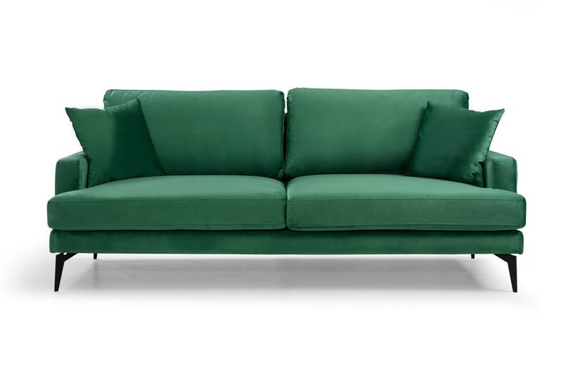 Andary 3-personers Sofa - Grøn/Sort - 3 personers sofa