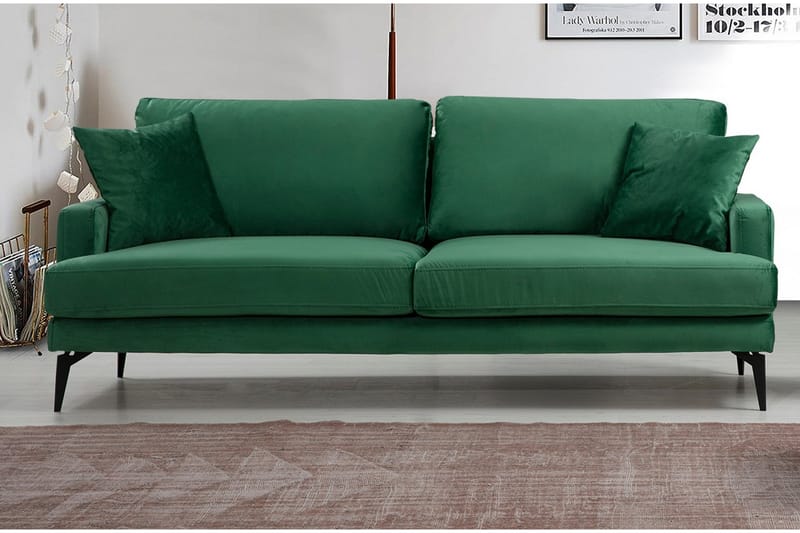 Andary 3-personers Sofa - Grøn/Sort - Møbler - Sofaer - 3 personers sofa