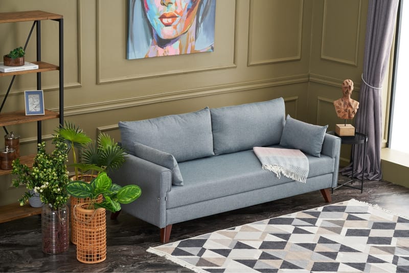 Antigua 3-personers Sofa - Blå/Brun - Møbler - Sofaer - 3 personers sofa