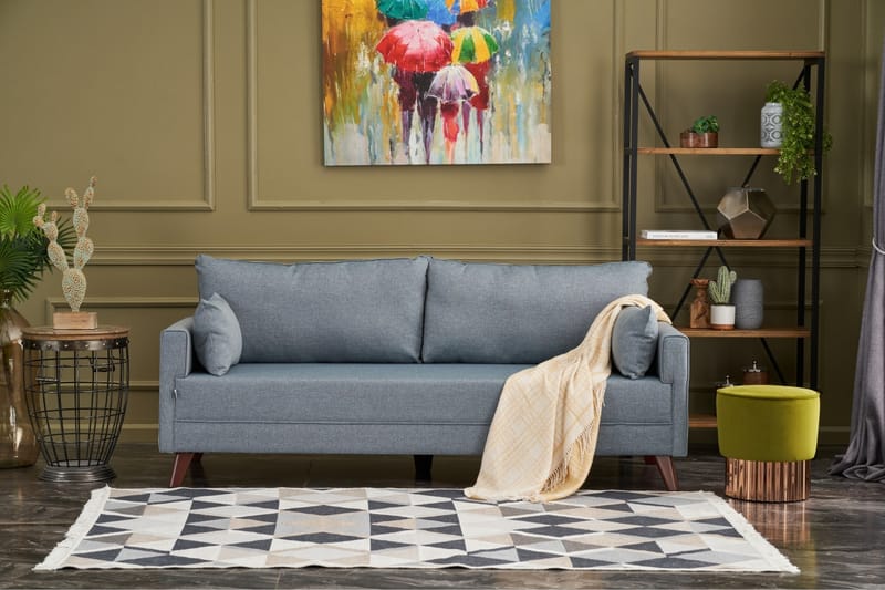 Antigua 3-personers Sofa - Blå/Brun - Møbler - Sofaer - 3 personers sofa