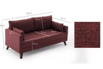 Antigua Sofa 3-pers - Rød - Møbler - Sofaer - Sovesofaer - 3 personers sovesofa