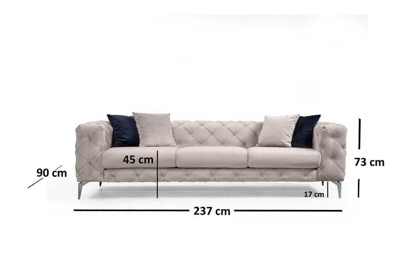 Beachport Sofa 3-Pers. - Beige - Møbler - Sofaer - 3 personers sofa