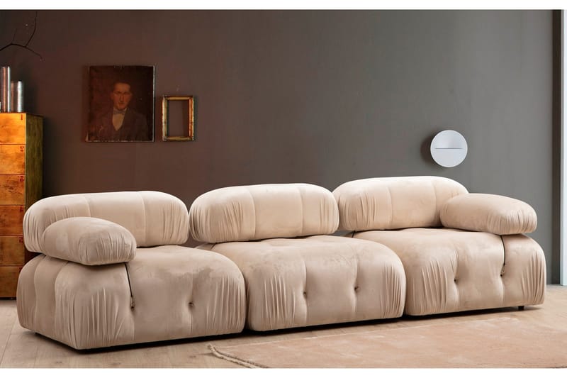 Belgin Boblende Sofa 3-sæders, Beige