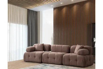 Belgin Boblende Sofa 3-sæders - Cappuccino - Møbler - Sofaer - Modulsofaer - Komplet modulsofa