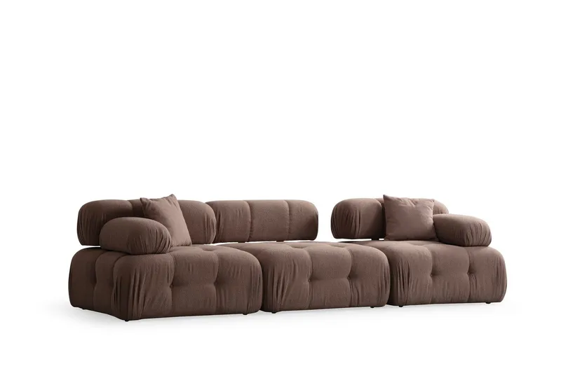 Belgin Boblende Sofa 3-sæders - Cappuccino - Møbler - Sofaer - Modulsofaer - Komplet modulsofa