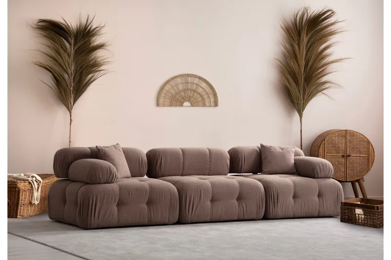 Belgin Boblende Sofa 3-sæders - Cappuccino - Møbler - Sofaer - Modulsofaer - Komplet modulsofa