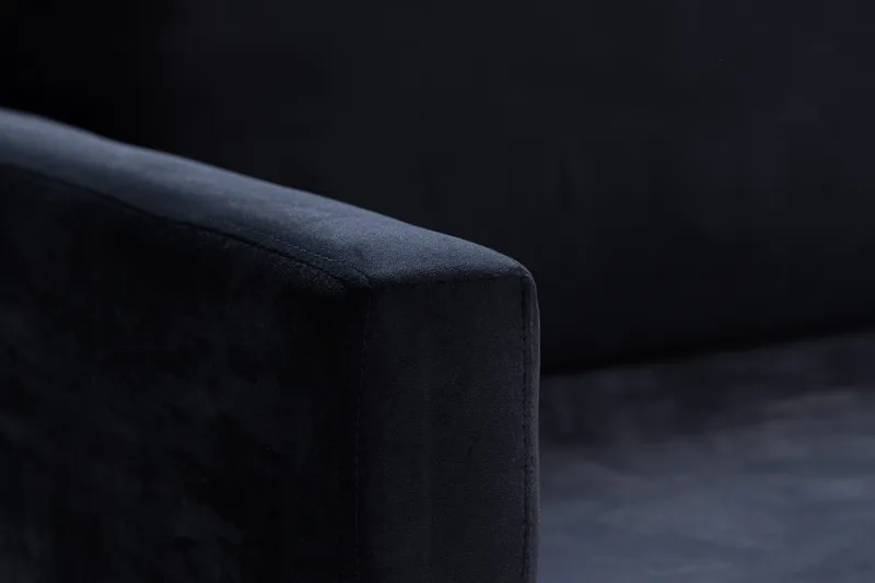 Bloom 3-personers Fløjlssofa - Sort - Møbler - Sofaer - 3 personers sofa