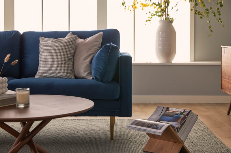 Bloom 3-personers Fløjlssofa - Blå - Møbler - Sofaer - 3 personers sofa