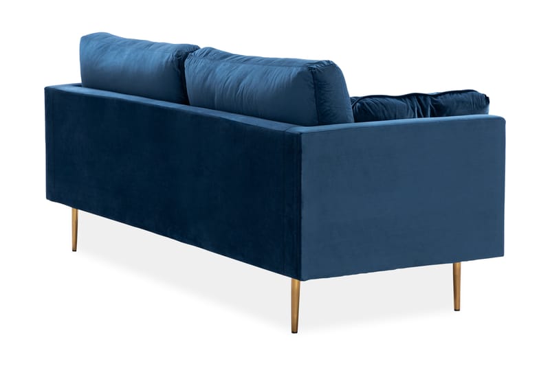 Bloom 3-personers Fløjlssofa - Blå - Møbler - Sofaer - 3 personers sofa