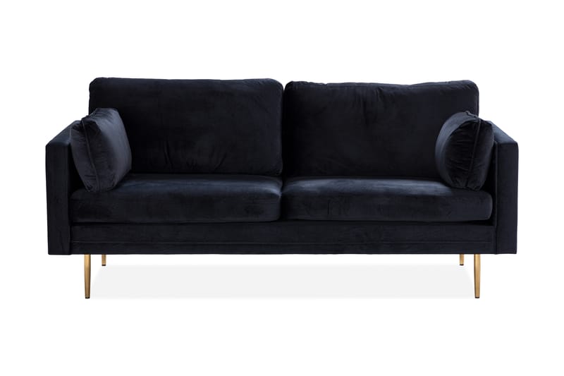 Bloom 3-personers Fløjlssofa - Sort - Møbler - Sofaer - 3 personers sofa