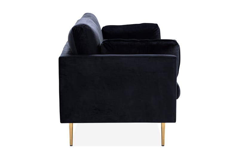Bloom 3-personers Fløjlssofa - Sort - Møbler - Sofaer - 3 personers sofa