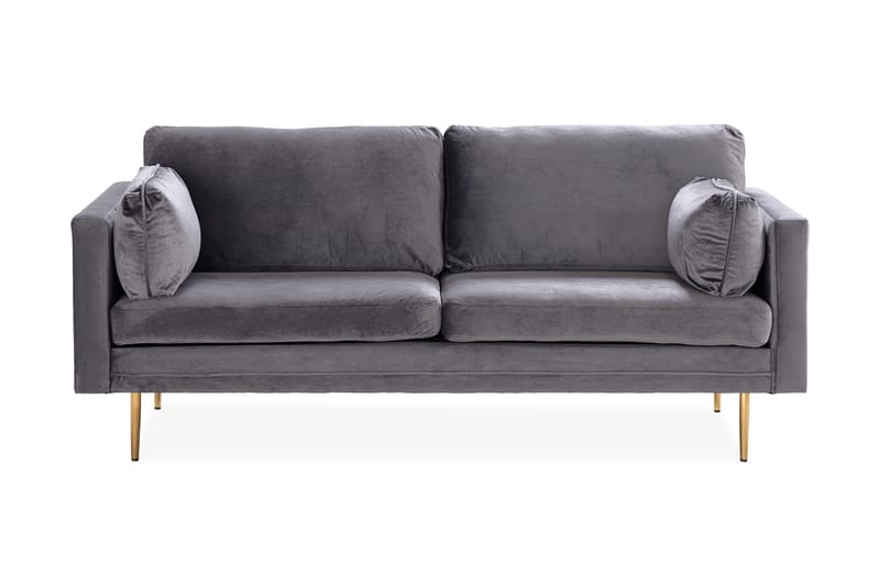 Bloom 3-personers Fløjlssofa - Lysegrå - Møbler - Sofaer - 3 personers sofa