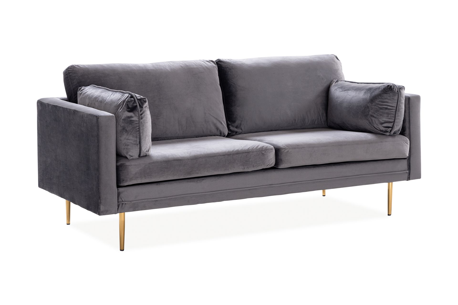Bloom 3-personers Fløjlssofa - Lysegrå - Møbler - Sofaer - 3 personers sofa