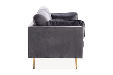 Bloom 3-personers Fløjlssofa - Lysegrå - Møbler - Sofaer - 3 personers sofa
