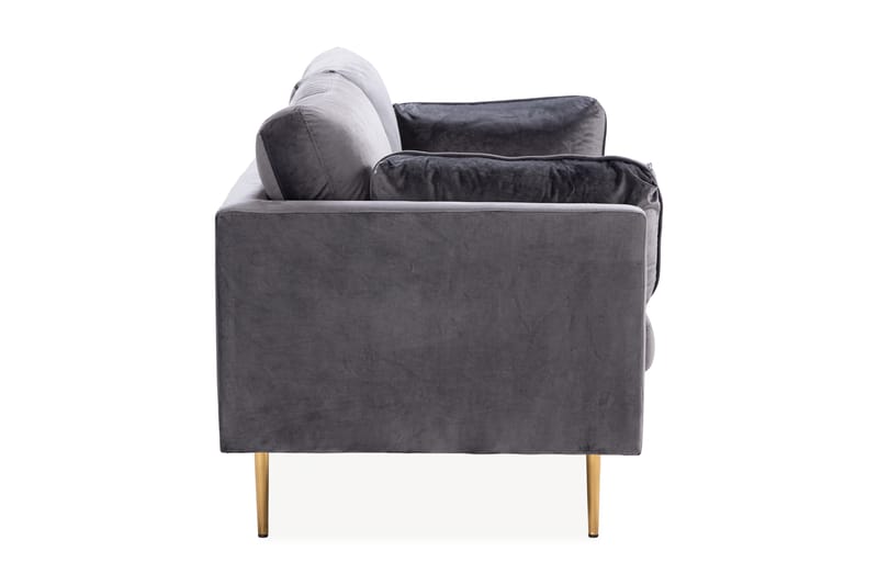 Bloom 3-personers Fløjlssofa - Lysegrå - Møbler - Sofaer - 3 personers sofa