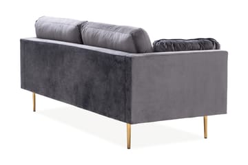 Bloom 3-personers Fløjlssofa - Lysegrå - Møbler - Sofaer - 3 personers sofa