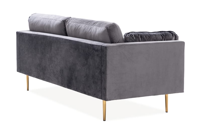 Bloom 3-personers Fløjlssofa - Lysegrå - Møbler - Sofaer - 3 personers sofa