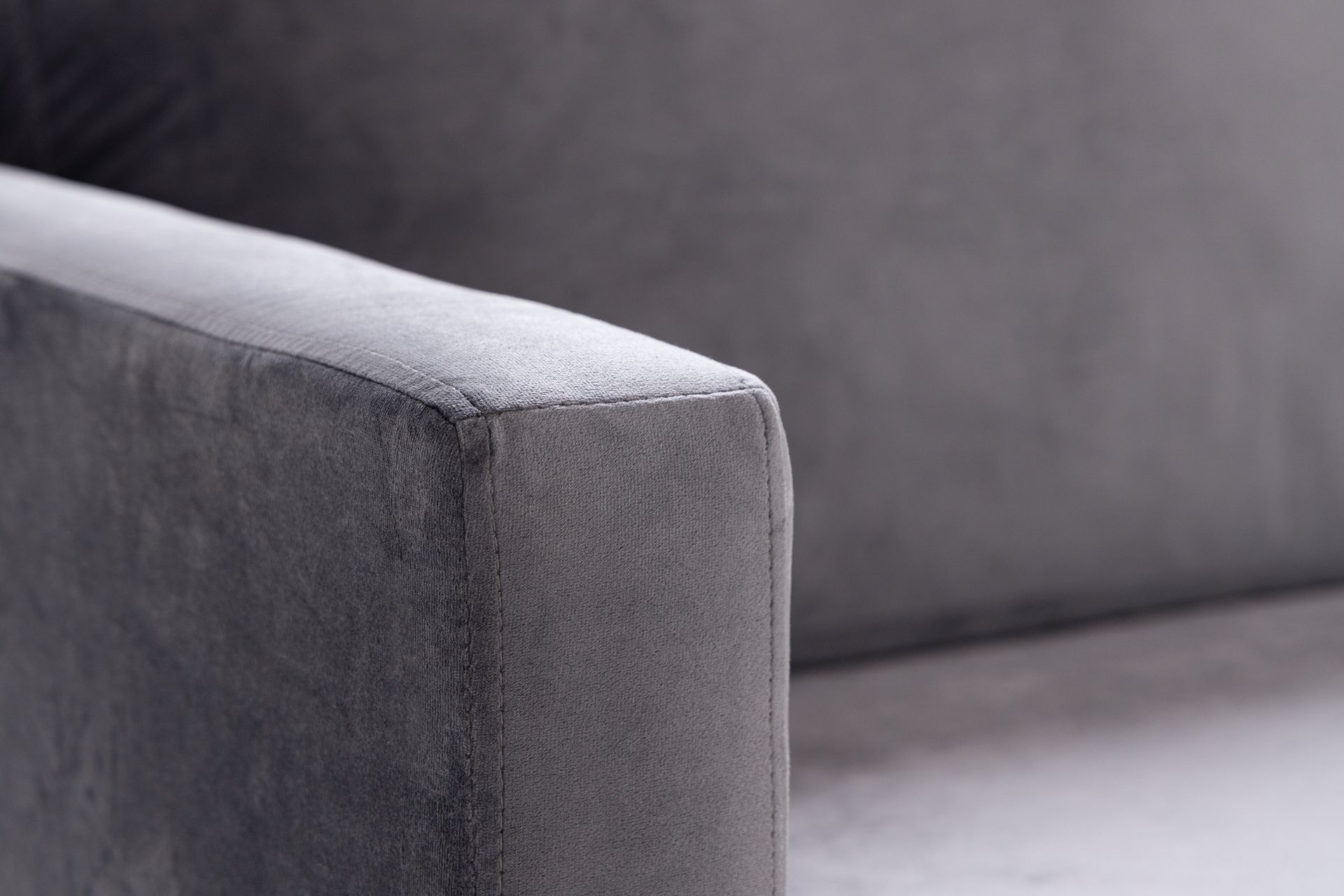 Bloom 3-personers Fløjlssofa - Lysegrå - Møbler - Sofaer - 3 personers sofa