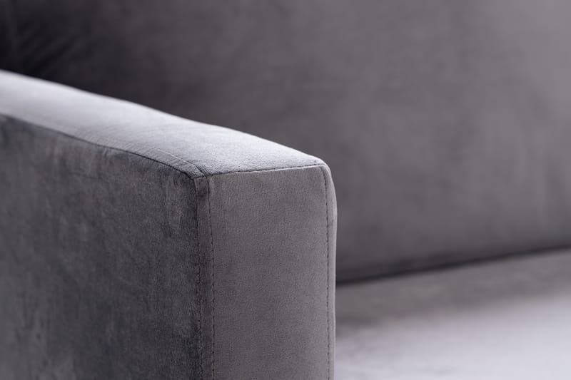 Bloom 3-personers Fløjlssofa - Lysegrå - Møbler - Sofaer - 3 personers sofa