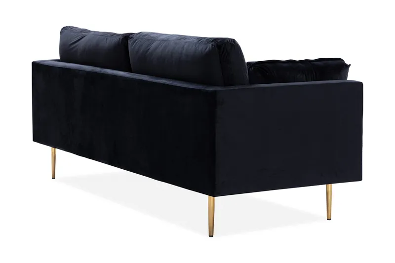 Bloom 3-personers Fløjlssofa - Sort - Møbler - Sofaer - 3 personers sofa