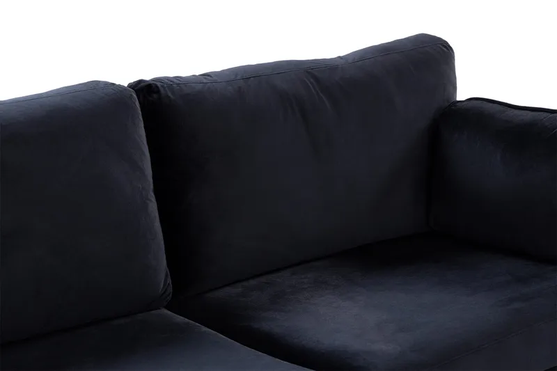 Bloom 3-personers Fløjlssofa - Sort - Møbler - Sofaer - 3 personers sofa