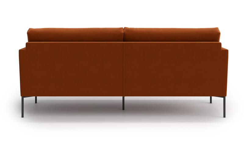 Blues 3-Pers. Sofa - Velour/Orange/Brun - 3 personers sofa