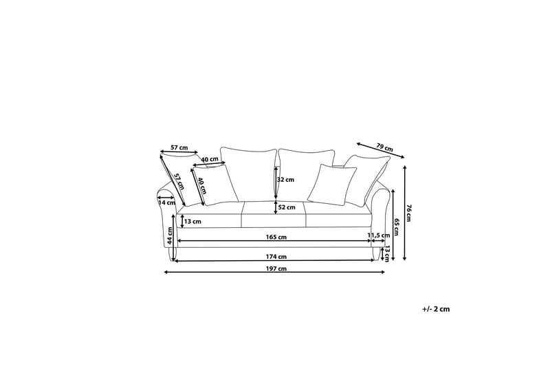 Bornholm Sofa 2-4 pers - Grå - 3 personers sofa