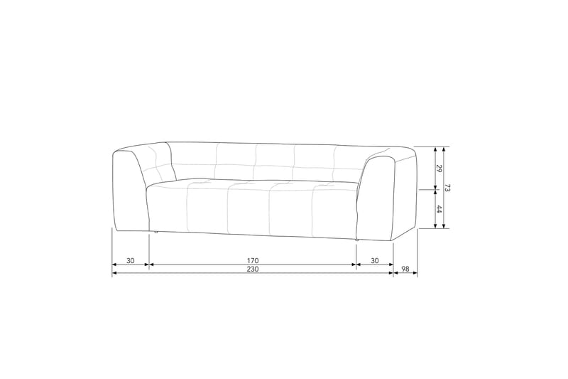 Byxelkroken 3-Pers. Sofa - Sand - 3 personers sofa