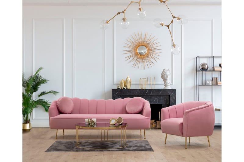 Caraquet Sofa 3-personers - Rosa - Møbler - Sofaer - 3 personers sofa