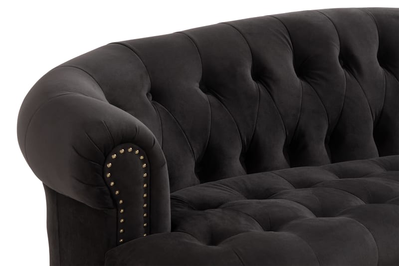 Castelano 3-pers. Sofa - Sort - Chesterfield sofaer - 3 personers sofa