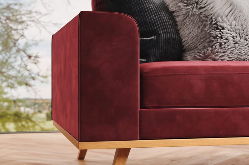 Copenhagen 3-personers Fløjlssofa - Lilla - Møbler - Sofaer - 3 personers sofa