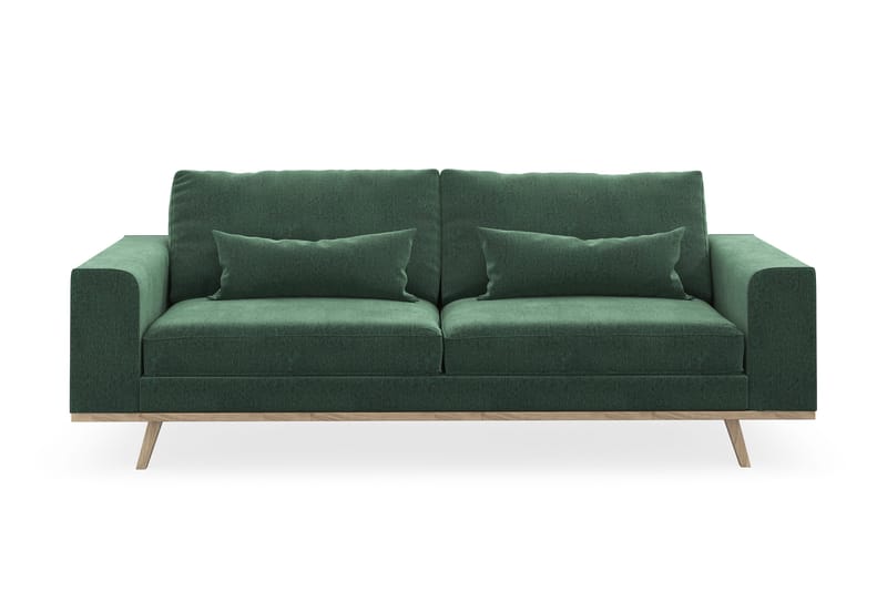 Copenhagen 3-personers Fløjlssofa - Mørkegrøn - Møbler - Sofaer - 3 personers sofa
