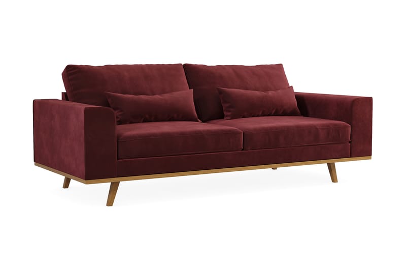 Copenhagen 3-personers Fløjlssofa - Lilla - Møbler - Sofaer - 3 personers sofa