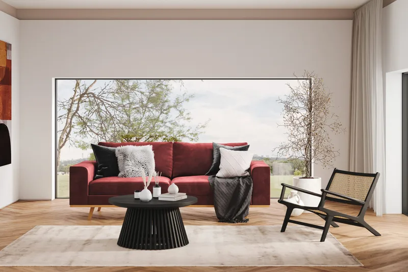 Copenhagen 3-personers Fløjlssofa - Lilla - Møbler - Sofaer - 3 personers sofa