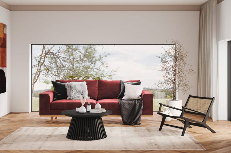 Copenhagen 3-personers Fløjlssofa - Lilla - Møbler - Sofaer - 3 personers sofa