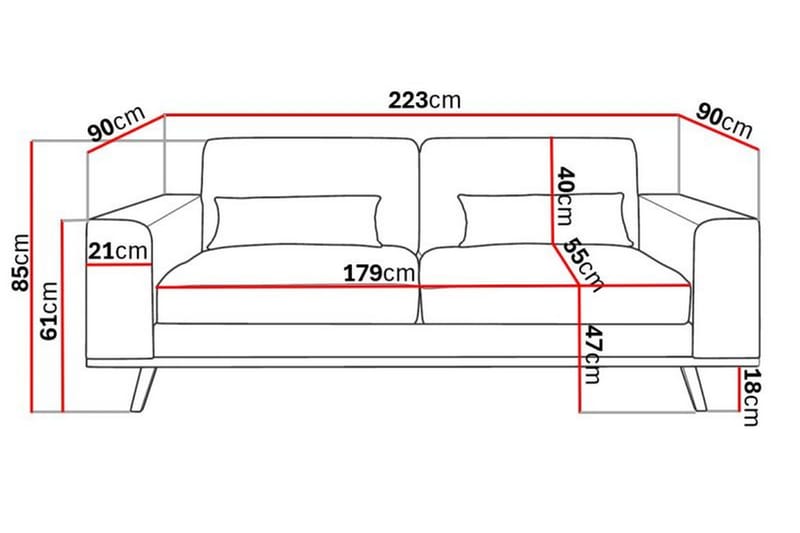 Copenhagen 3-personers Manchestersofa - Beige - Møbler - Sofaer - 3 personers sofa