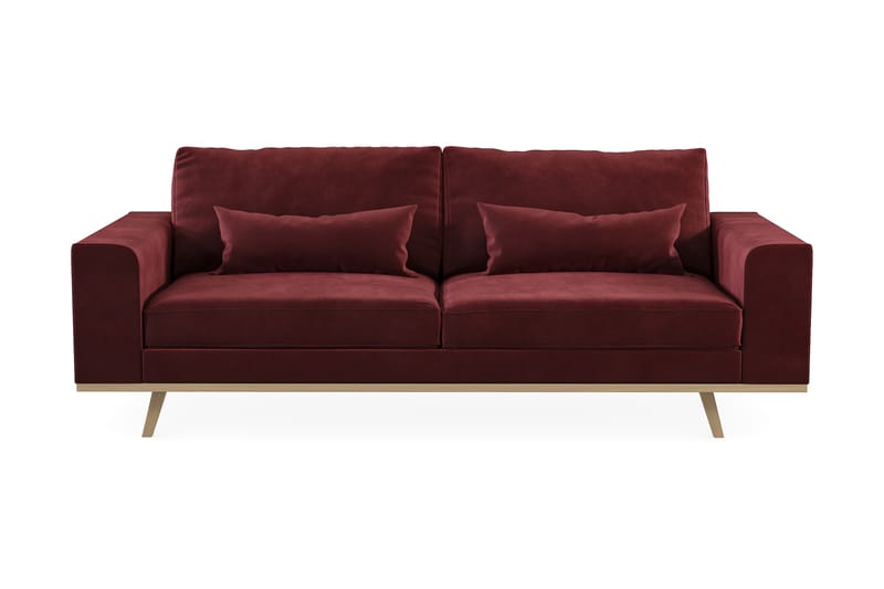 Copenhagen 3-personers Fløjlssofa - Lilla - Møbler - Sofaer - 3 personers sofa